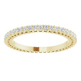 14K Gold Round Natural Diamond Shared-Prong Eternity Band – 1.3 mm Stones (3/8–1/2 CTW) - Yellow Gold - view 3