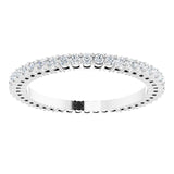 14K Gold Round Natural Diamond Shared-Prong Eternity Band – 1.3 mm Stones (3/8–1/2 CTW) - White Gold - view 3