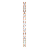 14K Gold Round Natural Diamond Shared-Prong Eternity Band – 1.3 mm Stones (3/8–1/2 CTW) - Rose Gold - view 4