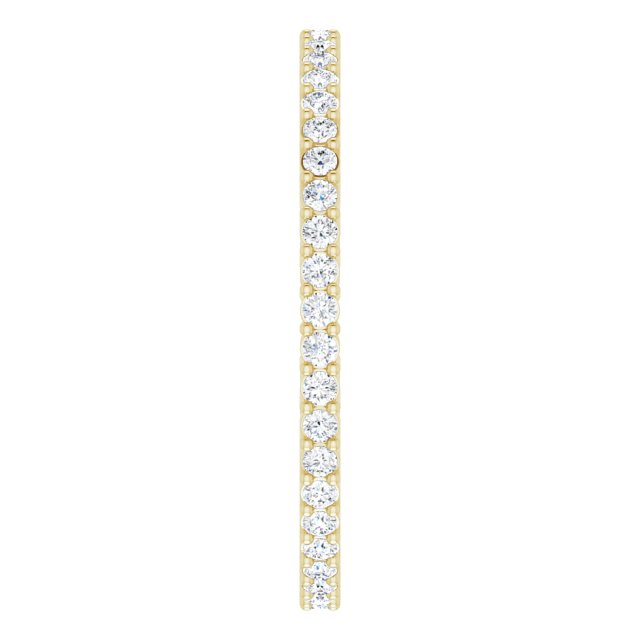 14K Gold Round Lab-Grown Diamond Shared-Prong Eternity Band – 1.3 mm Stones (3/8–1/2 CTW) - Yellow Gold - view 4