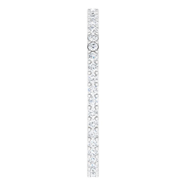 Platinum Round Natural Diamond Shared-Prong Eternity Band – 1.5 mm Stones (1/2–5/8 CTW) - view 4