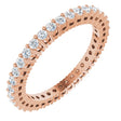 14K Gold Round Lab-Grown Diamond Shared-Prong Eternity Band – 1.5 mm Stones (1/2 CTW) - Rose Gold
