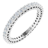 Platinum Round Lab-Grown Diamond Shared-Prong Eternity Band – 1.5 mm Stones (1/2 CTW)