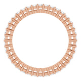 14K Gold Round Lab-Grown Diamond Shared-Prong Eternity Band – 1.5 mm Stones (1/2 CTW) - Rose Gold - view 2