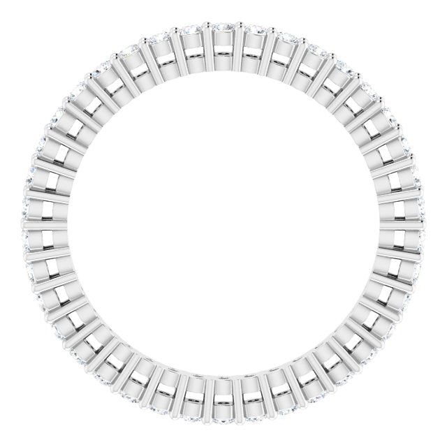 Platinum Round Lab-Grown Diamond Shared-Prong Eternity Band – 1.5 mm Stones (1/2 CTW) - view 2