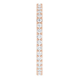 14K Gold Round Natural Diamond Shared-Prong Eternity Band – 1.5 mm Stones (1/2–5/8 CTW) - Rose Gold - view 4
