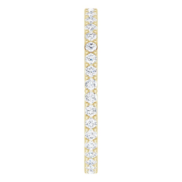 14K Gold Round Lab-Grown Diamond Shared-Prong Eternity Band – 1.5 mm Stones (1/2 CTW) - Yellow Gold - view 4