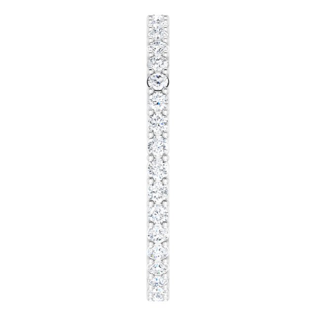 Platinum Round Lab-Grown Diamond Shared-Prong Eternity Band – 1.5 mm Stones (1/2 CTW) - view 4