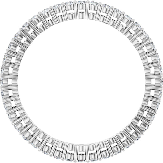 Platinum Round Lab-Grown Diamond Shared-Prong Eternity Band – 1.5 mm Stones (1/2 CTW) - view 2