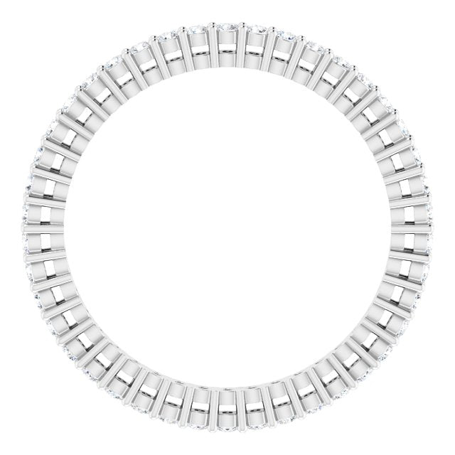 14K Gold Round Lab-Grown Diamond Shared-Prong Eternity Band – 1.5 mm Stones (1/2 CTW) - White Gold - view 2