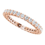 14K Gold Round Lab-Grown Diamond Shared-Prong Eternity Band – 1.7 mm Stones (1/2–5/8 CTW) - Rose Gold - view 5