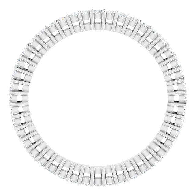 14K Gold Round Lab-Grown Diamond Shared-Prong Eternity Band – 1.3 mm Stones (3/8–1/2 CTW) - White Gold - view 2