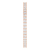 14K Gold Round Natural Diamond Shared-Prong Eternity Band – 1.3 mm Stones (3/8–1/2 CTW) - Rose Gold - view 4