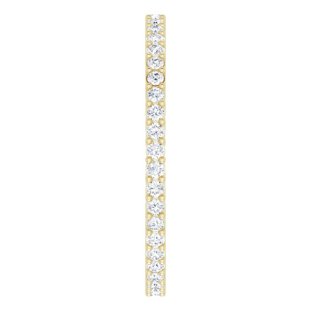 14K Gold Round Lab-Grown Diamond Shared-Prong Eternity Band – 1.3 mm Stones (3/8–1/2 CTW) - Yellow Gold - view 4