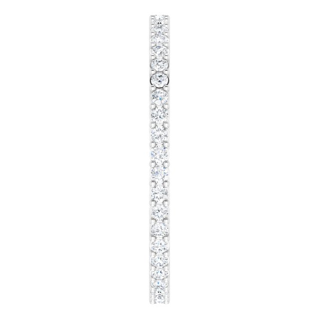 14K Gold Round Natural Diamond Shared-Prong Eternity Band – 1.3 mm Stones (3/8–1/2 CTW) - White Gold - view 4