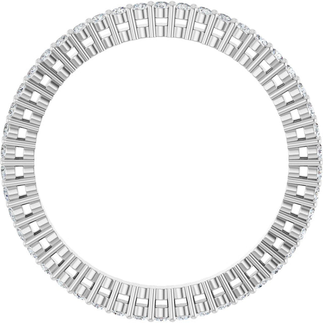 14K Gold Round Lab-Grown Diamond Shared-Prong Eternity Band – 1.3 mm Stones (3/8–1/2 CTW) - White Gold - view 2