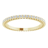 14K Gold Round Natural Diamond Shared-Prong Eternity Band – 1.3 mm Stones (3/8–1/2 CTW) - Yellow Gold - view 3