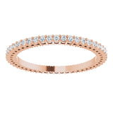 14K Gold Round Lab-Grown Diamond Shared-Prong Eternity Band – 1.3 mm Stones (3/8–1/2 CTW) - Rose Gold - view 3