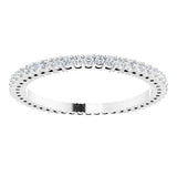 14K Gold Round Lab-Grown Diamond Shared-Prong Eternity Band – 1.3 mm Stones (3/8–1/2 CTW) - White Gold - view 3
