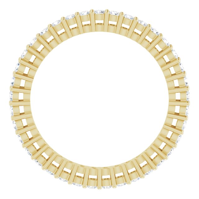 14K Gold Round Lab-Grown Diamond Shared-Prong Eternity Band – 1.5 mm Stones (1/2 CTW) - Yellow Gold - view 2