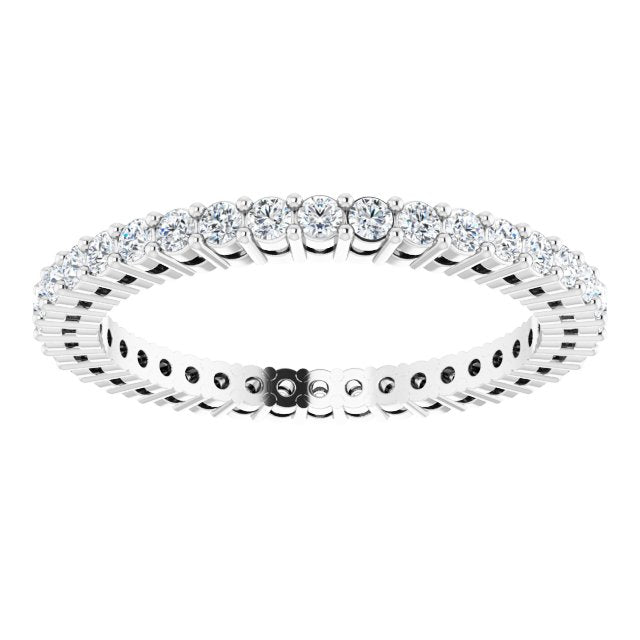 Platinum Round Lab-Grown Diamond Shared-Prong Eternity Band – 1.5 mm Stones (1/2 CTW) - view 3