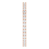 14K Gold Round Natural Diamond Shared-Prong Eternity Band – 1.5 mm Stones (1/2–5/8 CTW) - Rose Gold - view 4