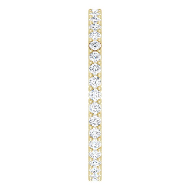 14K Gold Round Lab-Grown Diamond Shared-Prong Eternity Band – 1.5 mm Stones (1/2 CTW) - Yellow Gold - view 4