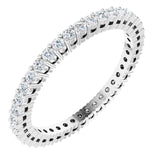 14K Gold Round Lab-Grown Diamond Shared-Prong Eternity Band – 1.5 mm Stones (1/2 CTW) - White Gold