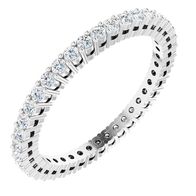 Platinum Round Lab-Grown Diamond Shared-Prong Eternity Band – 1.5 mm Stones (1/2 CTW)