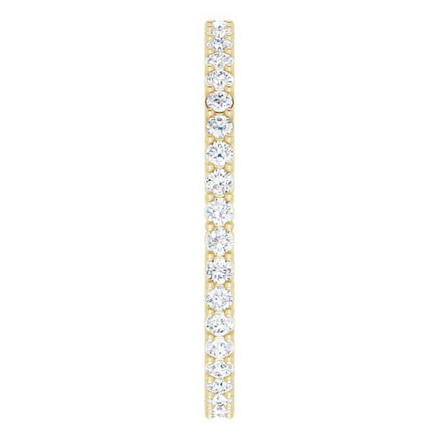 14K Gold Round Lab-Grown Diamond Shared-Prong Eternity Band – 1.5 mm Stones (1/2 CTW) - Yellow Gold - view 4