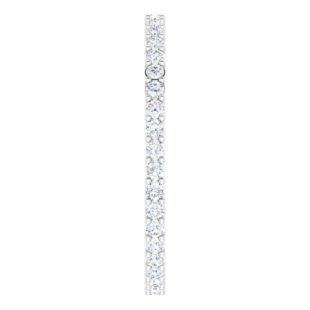 14K Gold Round Lab-Grown Diamond Shared-Prong Eternity Band – 1.5 mm Stones (1/2 CTW) - White Gold - view 4
