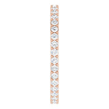 14K Gold Round Lab-Grown Diamond Shared-Prong Eternity Band – 1.7 mm Stones (1/2–5/8 CTW) - Rose Gold - view 4