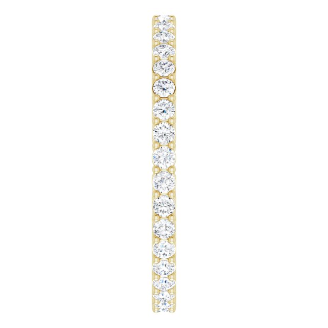 14K Gold Round Lab-Grown Diamond Shared-Prong Eternity Band – 1.7 mm Stones (1/2–5/8 CTW) - Yellow Gold - view 4