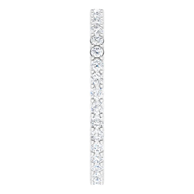 Platinum Round Natural Diamond Shared-Prong Eternity Band – 1.7 mm Stones (1/2–3/4 CTW) - view 4