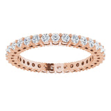 14K Gold Round Lab-Grown Diamond Shared-Prong Eternity Band – 1.7 mm Stones (1/2–5/8 CTW) - Rose Gold - view 3