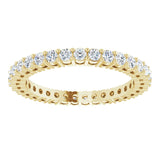 14K Gold Round Lab-Grown Diamond Shared-Prong Eternity Band – 1.7 mm Stones (1/2–5/8 CTW) - Yellow Gold - view 3