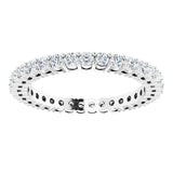 14K Gold Round Lab-Grown Diamond Shared-Prong Eternity Band – 1.7 mm Stones (1/2–5/8 CTW) - White Gold - view 3