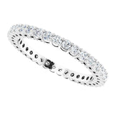 14K Gold Round Lab-Grown Diamond Shared-Prong Eternity Band – 1.7 mm Stones (1/2–5/8 CTW) - White Gold - view 5