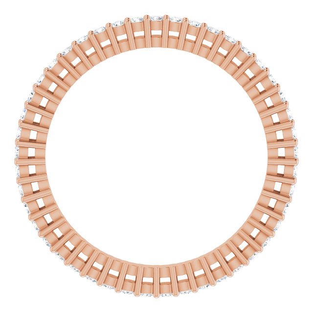 14K Gold Round Lab-Grown Diamond Shared-Prong Eternity Band – 1.3 mm Stones (3/8–1/2 CTW) - Rose Gold - view 2