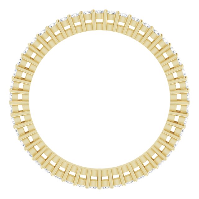 14K Gold Round Lab-Grown Diamond Shared-Prong Eternity Band – 1.3 mm Stones (3/8–1/2 CTW) - Yellow Gold - view 2
