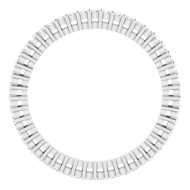 14K Gold Round Natural Diamond Shared-Prong Eternity Band – 1.3 mm Stones (3/8–1/2 CTW) - White Gold - view 2