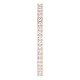 14K Gold Round Lab-Grown Diamond Shared-Prong Eternity Band – 1.3 mm Stones (3/8–1/2 CTW) - Rose Gold - view 4