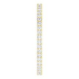 14K Gold Round Natural Diamond Shared-Prong Eternity Band – 1.3 mm Stones (3/8–1/2 CTW) - Yellow Gold - view 4