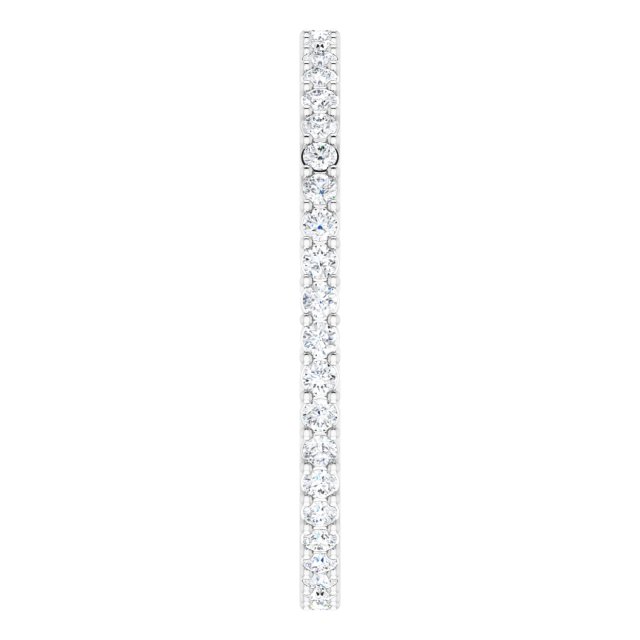 14K Gold Round Natural Diamond Shared-Prong Eternity Band – 1.3 mm Stones (3/8–1/2 CTW) - White Gold - view 4