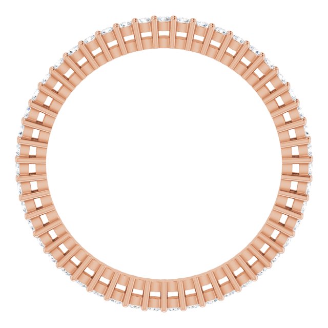 14K Gold Round Lab-Grown Diamond Shared-Prong Eternity Band – 1.3 mm Stones (3/8–1/2 CTW) - Rose Gold - view 2
