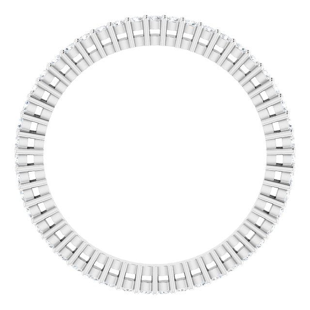 14K Gold Round Lab-Grown Diamond Shared-Prong Eternity Band – 1.3 mm Stones (3/8–1/2 CTW) - White Gold - view 2