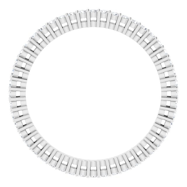 14K Gold Round Lab-Grown Diamond Shared-Prong Eternity Band – 1.3 mm Stones (3/8–1/2 CTW) - White Gold - view 2
