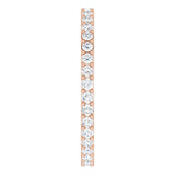 14K Gold Round Natural Diamond Shared-Prong Eternity Band – 1.5 mm Stones (1/2–5/8 CTW) - Rose Gold - view 4