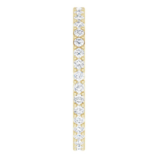14K Gold Round Lab-Grown Diamond Shared-Prong Eternity Band – 1.5 mm Stones (1/2 CTW) - Yellow Gold - view 4