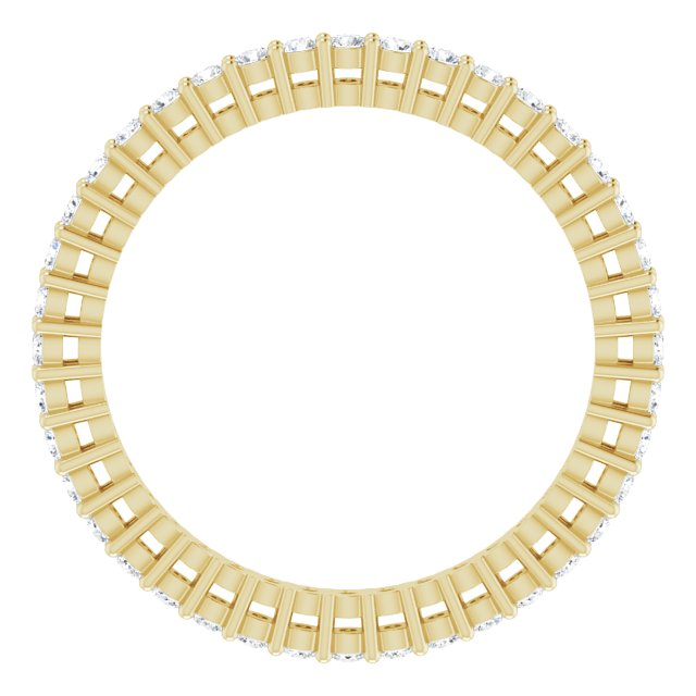 14K Gold Round Lab-Grown Diamond Shared-Prong Eternity Band – 1.5 mm Stones (1/2 CTW) - Yellow Gold - view 2